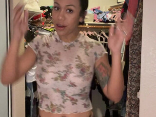 bby Babe in stockings passionately masturbating cunt