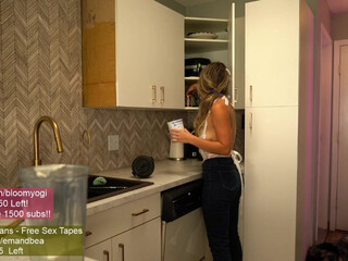 bloomyogi Openwork blonde erotically moving in front of the camera