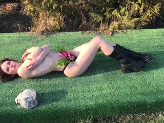 Grace_t Black-haired bitch passionately masturbates cunt