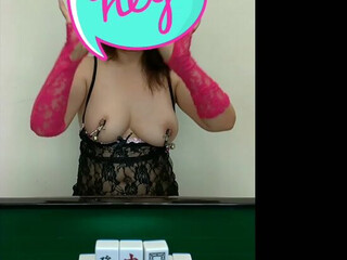 yi_mei Cutie in stockings showed tits