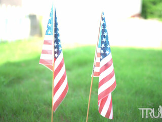 Tru Kait, trukait onlyfans Busty naughty babe caresses shaved pussy