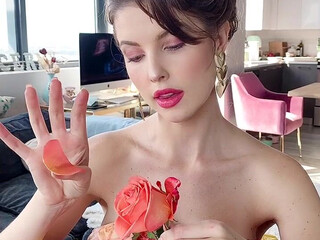 Amanda Cerny aka amandacerny onlyfans Hot brunette girl caresses her wet pink hole lips