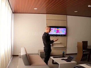 TravelVids Chick with slack tits dancing in front of the camera