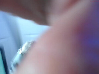 caireen Chick in stockings fucks herself with a phallus