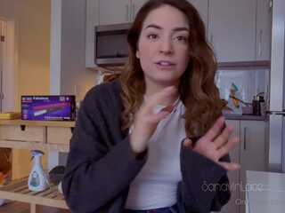 SandyInLace onlyfans Doll in stockings pulls pussy with fingers