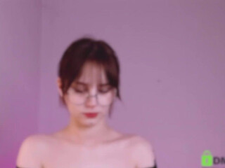 glasses Charming bitch jerks pussy and cums