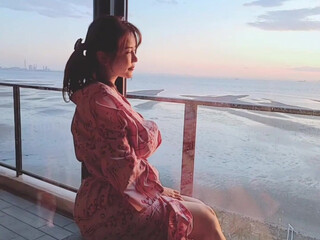 Anri Okita aka anriokita_real onlyfans female in stockings having fun with a phallus