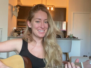 Madison Winter aka MadiTown onlyfans cute babe in stockings massages vagina with hand