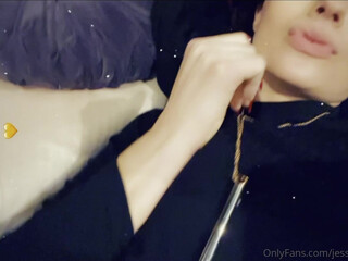 Jessica Ryan aka cultofjessicaryan onlyfans crazy chick caresses shaved cunt