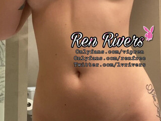 Ren Rivers aka TheRenRivers onlyfans big breasted lady with huge ass caresses nipples