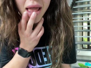 Bella aka bansheebel onlyfans redhead female caresses big tits