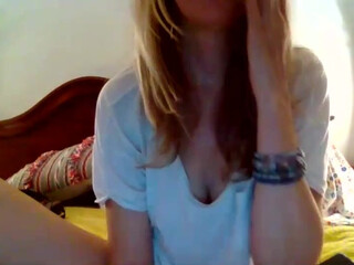 daydreamymilf chaturbate blonde with tattoo caresses huge boobs